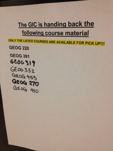 Final Paper Pickup at the GIC